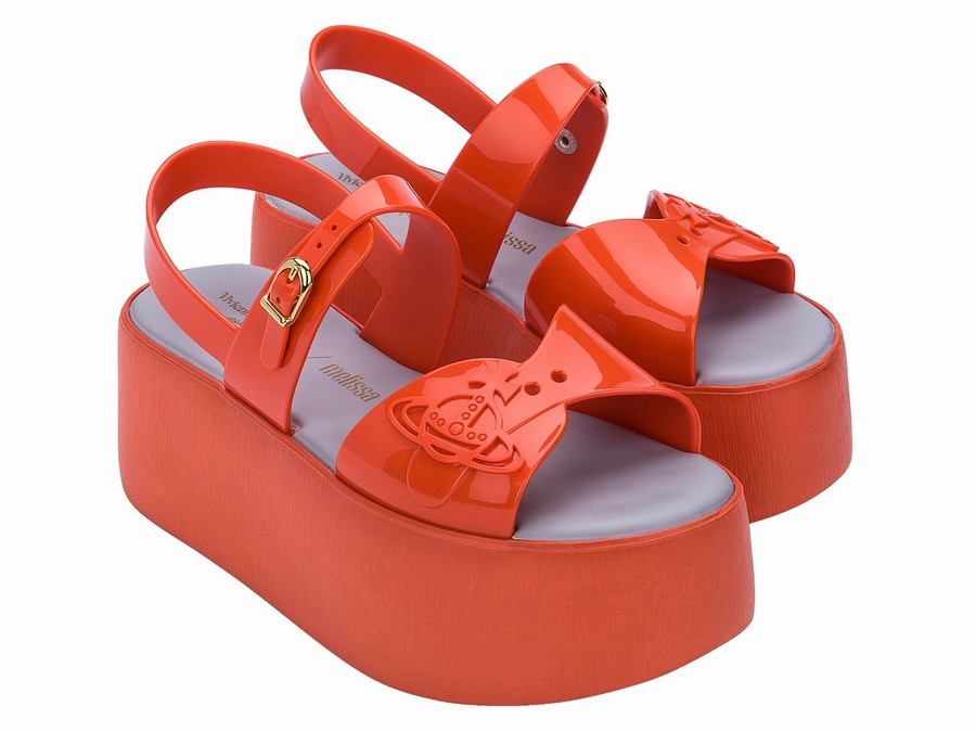 Sandalias Plataforma Melissa Vivienne Westwood Connect Mujer - Rojas Oscuro - Argentina SFX-273046